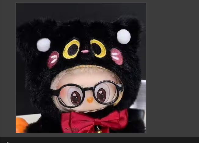 Cute Black Cat Vinyl Doll Costume (no doll)