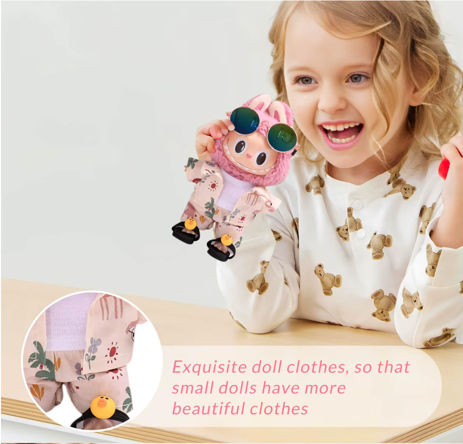 Adorable Plush Doll with Strawberry Dress & Bow (17cm) (NO DOLL)