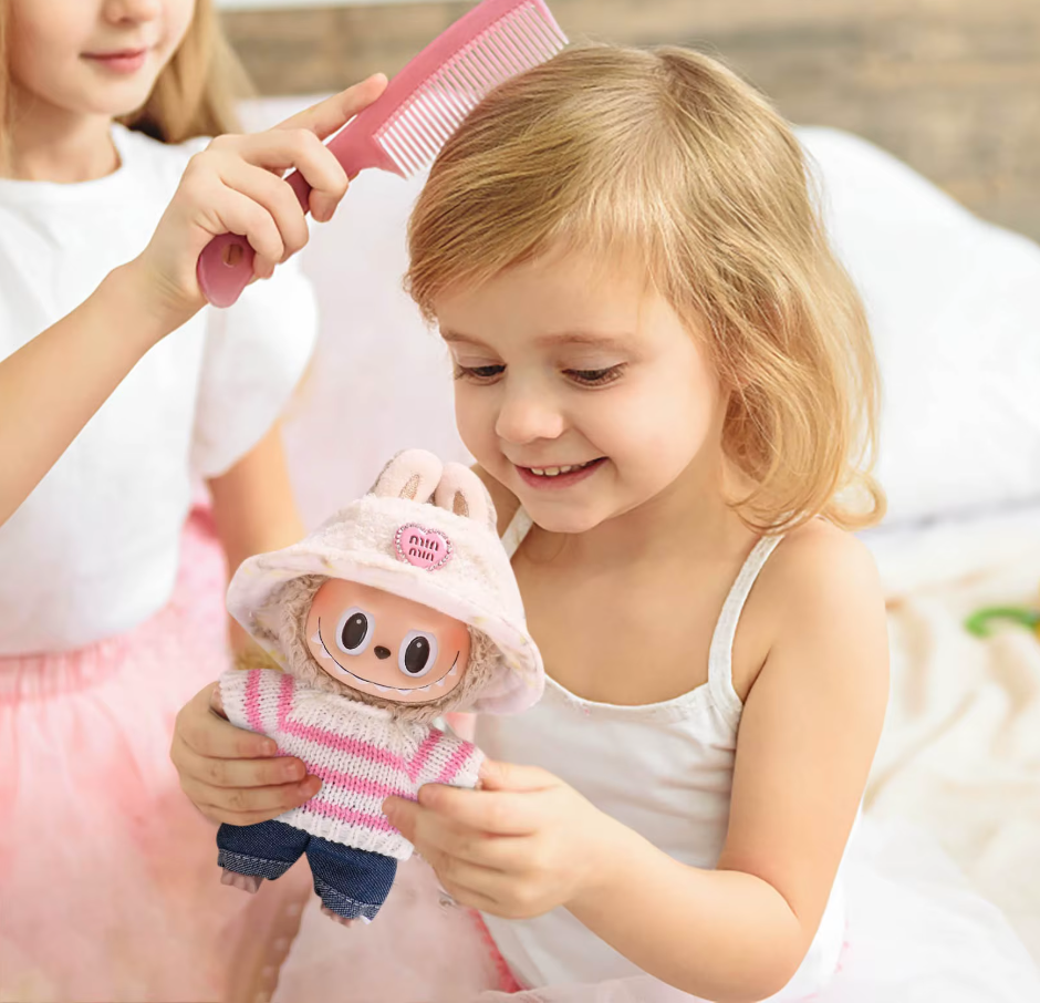 Adorable Plush Doll with Strawberry Dress & Bow (17cm) (NO DOLL)